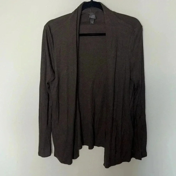 Eileen Fisher Brown Cardigan 100% Viscose Women’s Small Professional Business - Picture 1 of 11